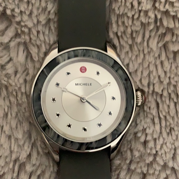 Michele Women’s 40mm Watch (grey silicone band) main image 5
